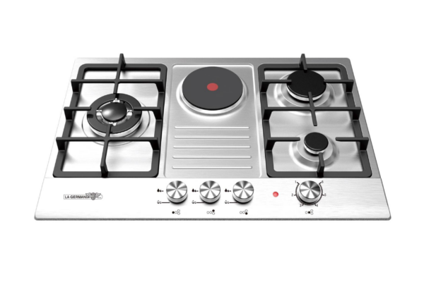 75 2-Gas Burner, 1 Electric Hot Plate DH631 INOX