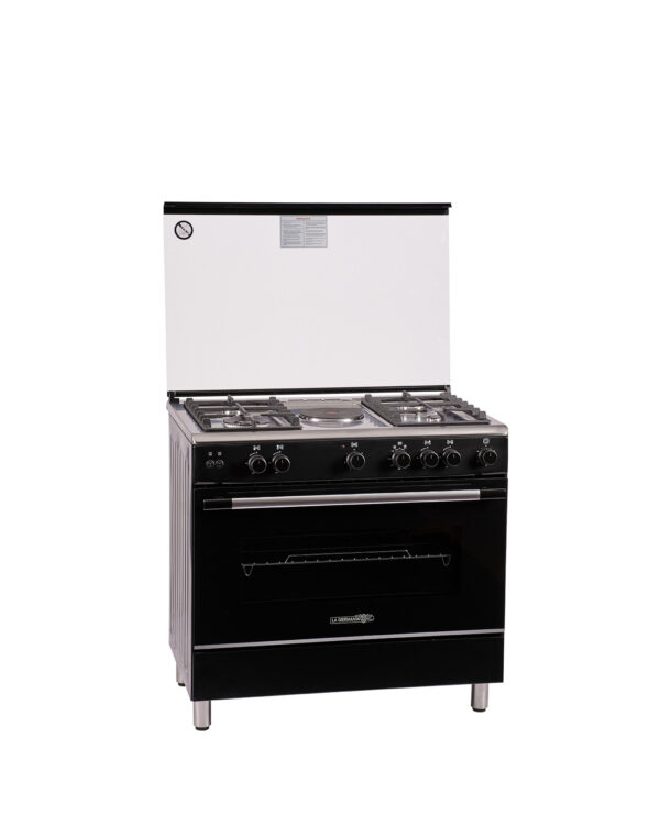 90x60cm 4 Gas Burner 1 Elect. Hotplate, Gas Thermostat Oven/Grill, Stainless Top CGFC04131BTR - Image 3