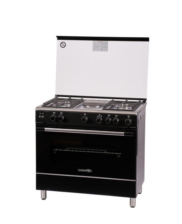 90x60cm 4 Gas Burner 1 Elect. Hotplate, Gas Thermostat Oven/Grill, Stainless Top CGFC04131BTR - Image 2